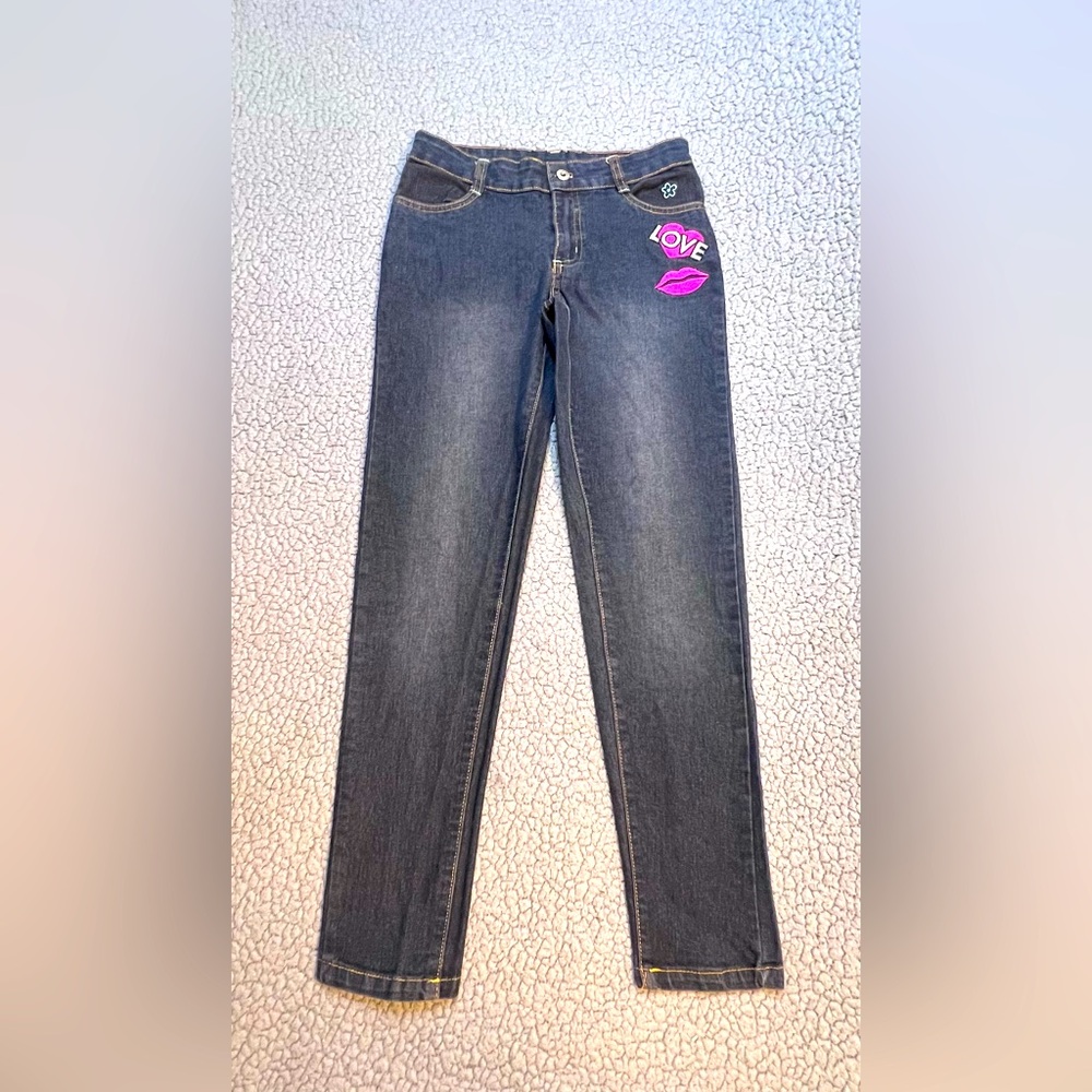 Limited Too Vintage Denim Leggings Little Girls Size 10 Love Themed
